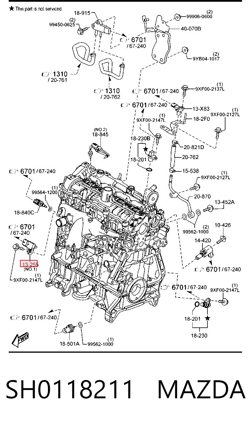 SH0118211 Mazda Датчик давления выхлопных газов