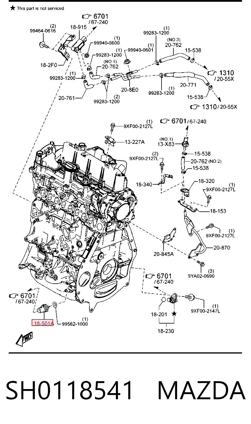 SH0118541 Mazda Датчик указателя давления масла