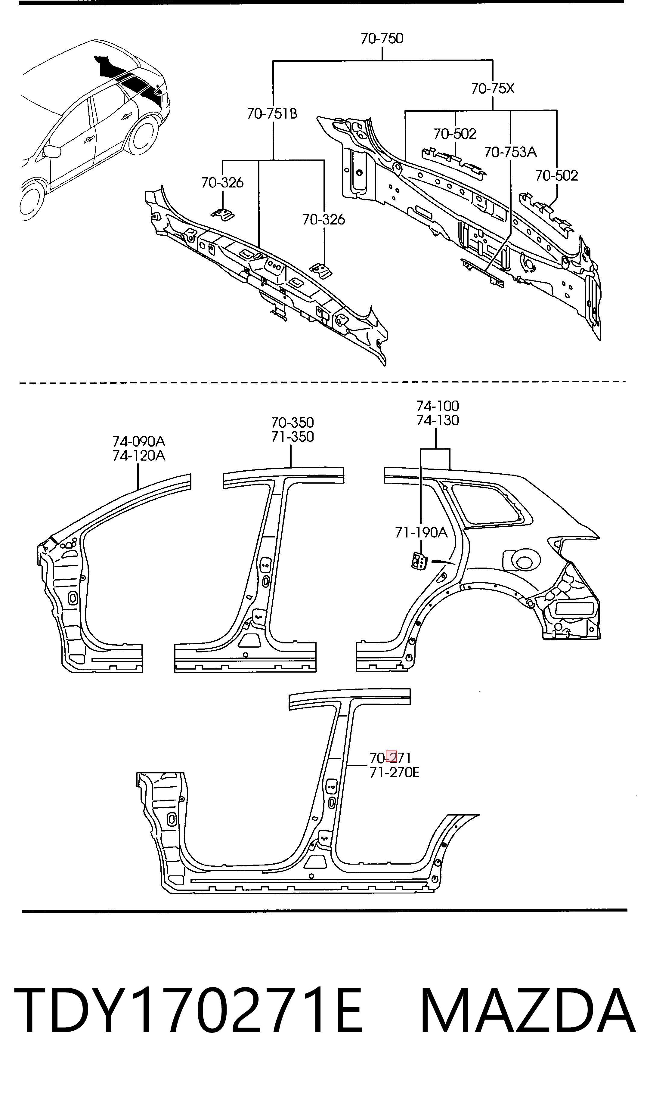 Порог внешний правый Mazda CX-9 TB