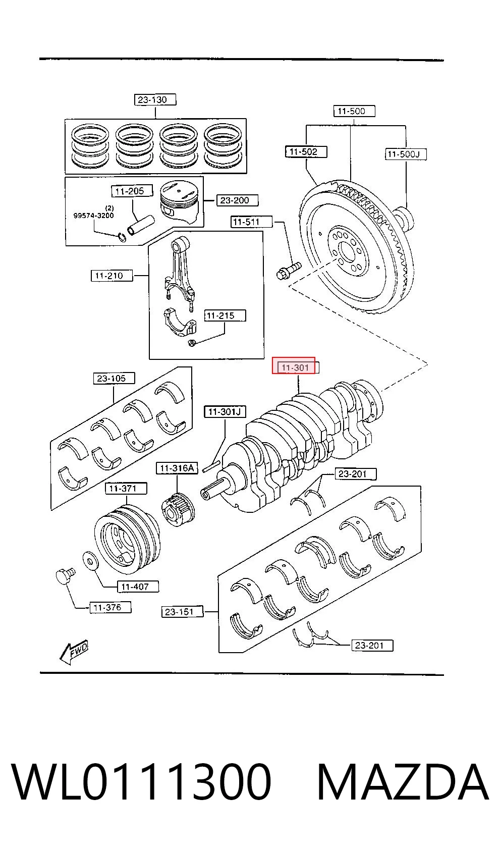 Купить XM346300BB Ford Коленвал
