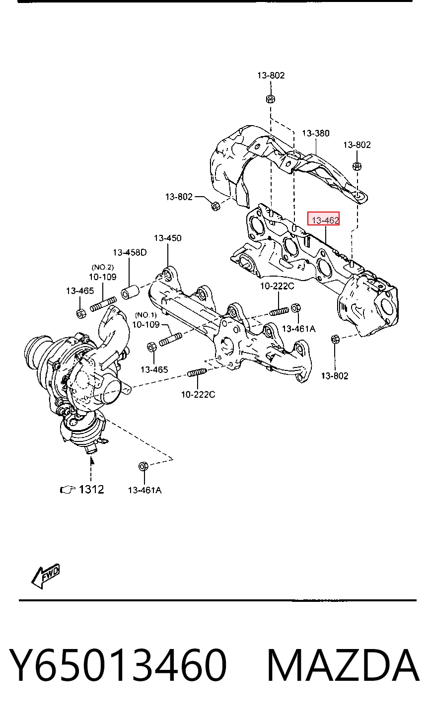 Прокладка коллектора выпускного Ford Fiesta Mk6 хэтчбек (CB1) (2008 - 2016) цена, от 26.66 USD
