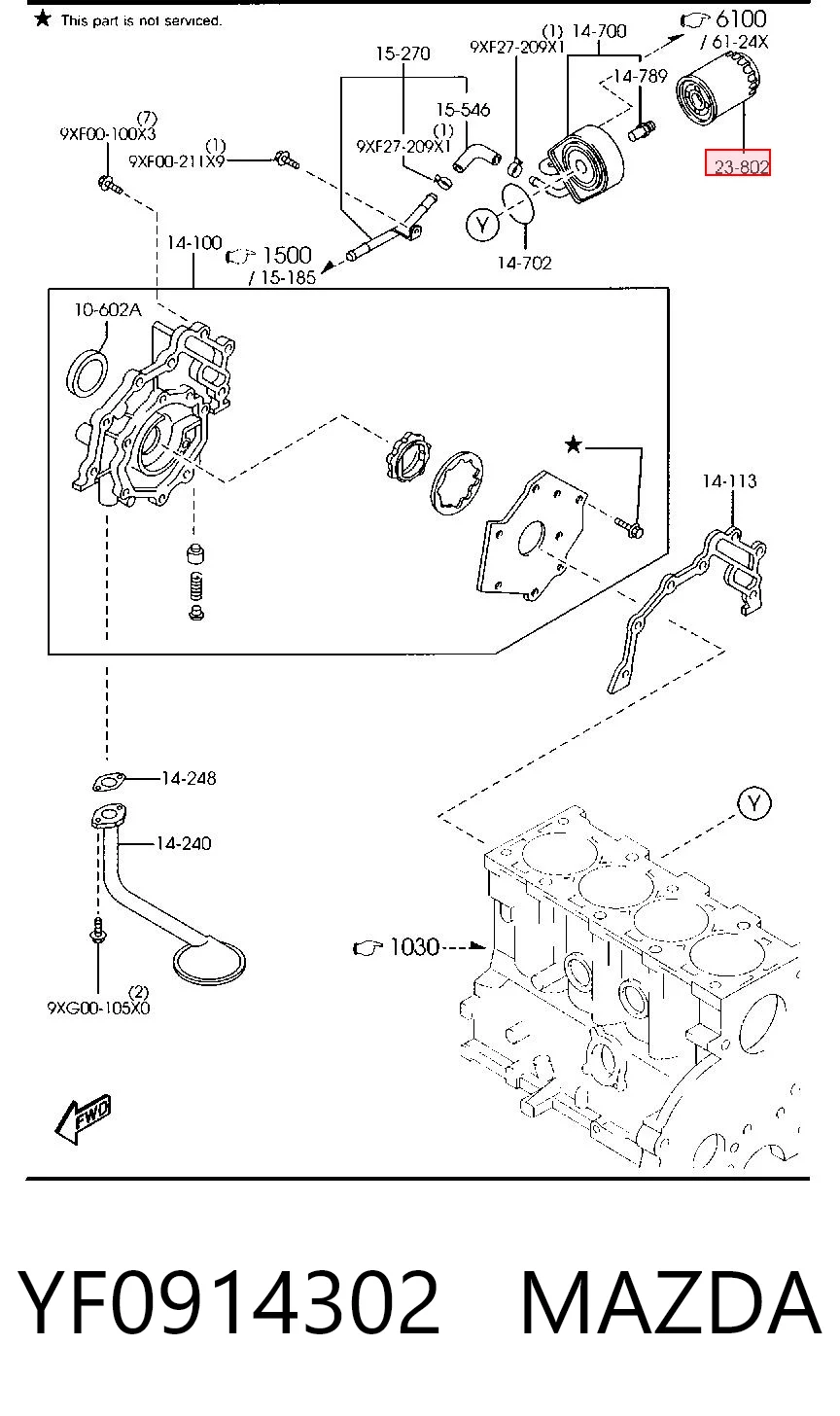 YF0914302 Mazda Масляный фильтр двигателя