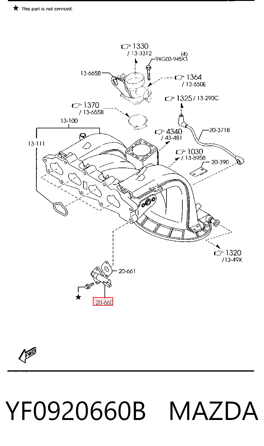 YF0920660B Mazda Датчик холостого хода
