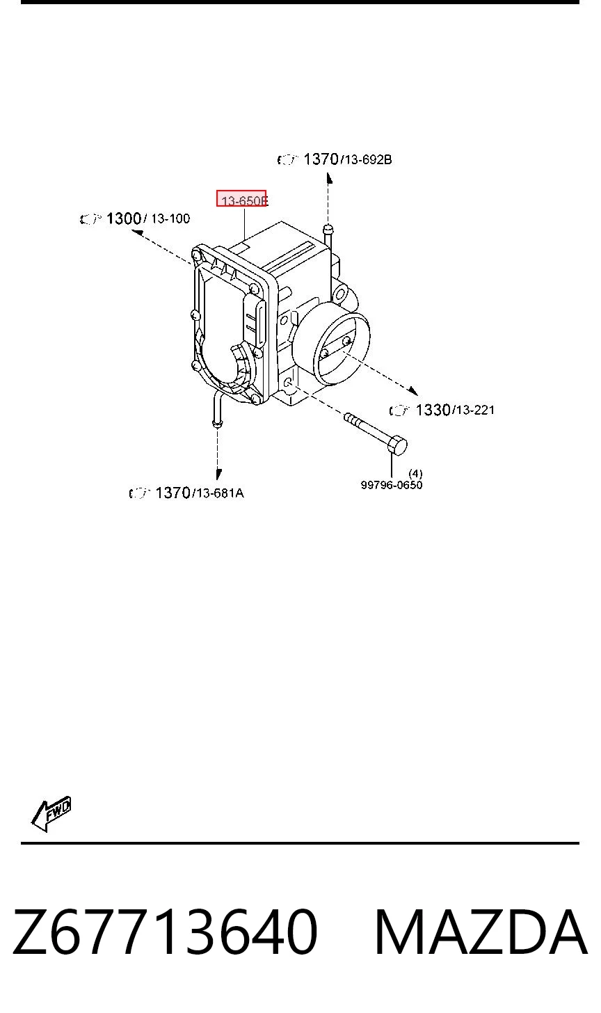 Z67713640 Mazda Дроссельная заслонка