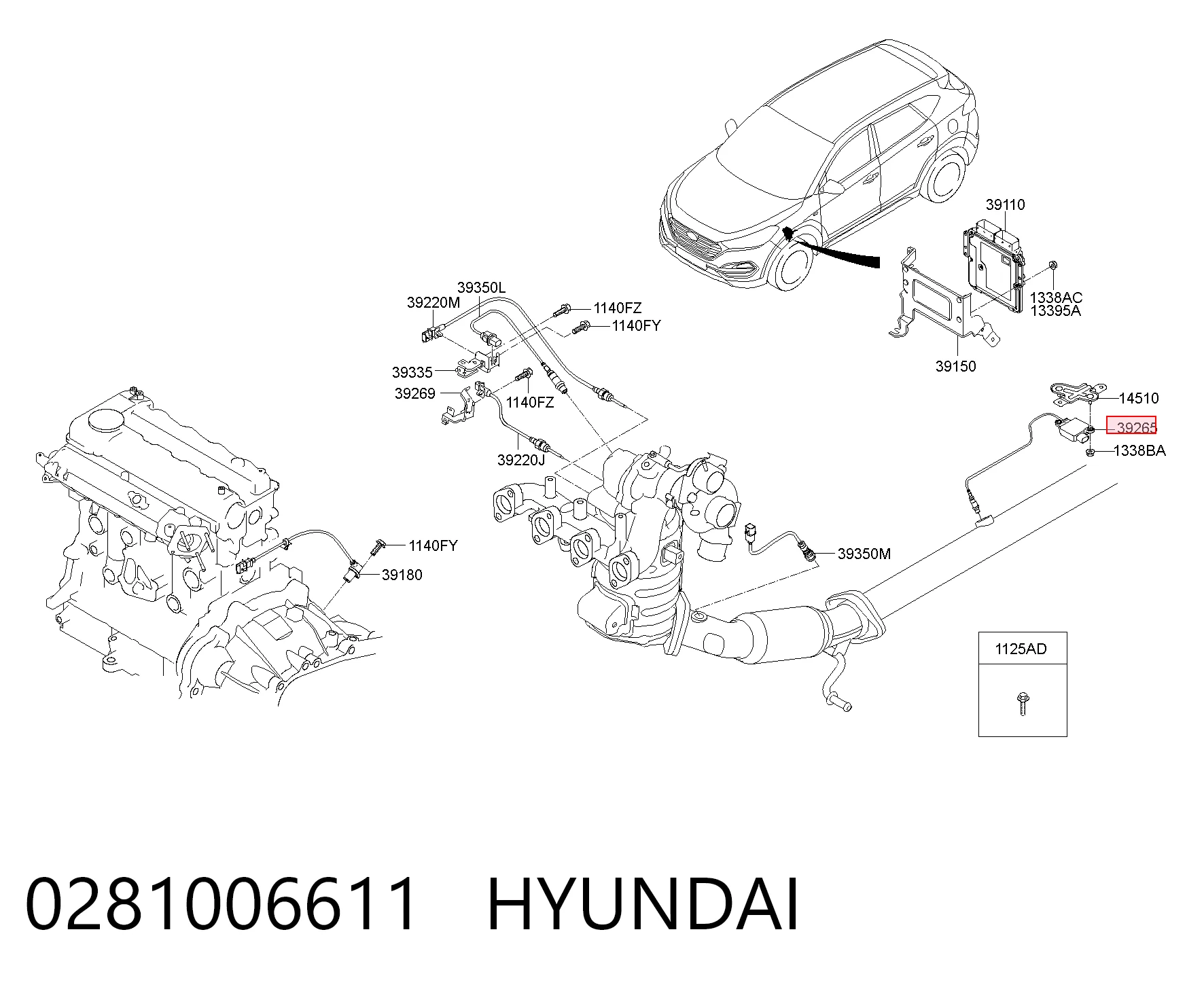 0281006611 Hyundai/Kia Датчик оксидов азота NOX