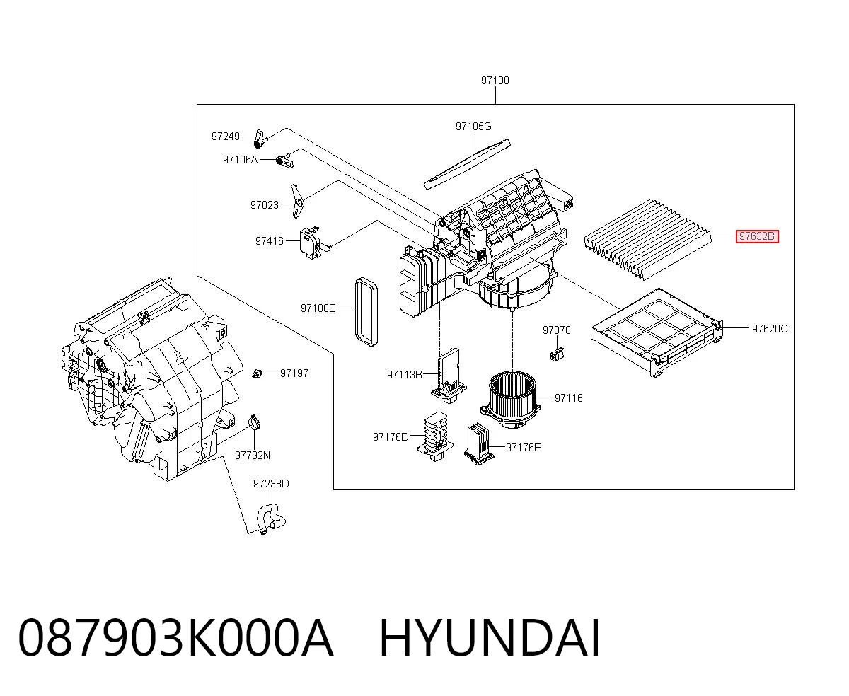 087903K000A Hyundai/Kia Внутрисалонный фильтр