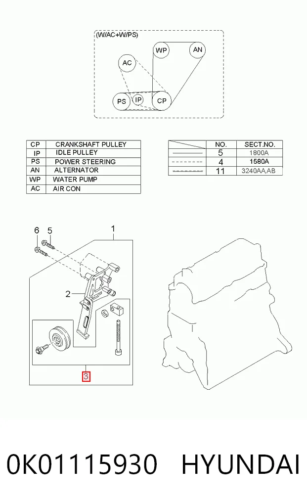 Ролик натяжителя приводного ремня KAP KM0800002