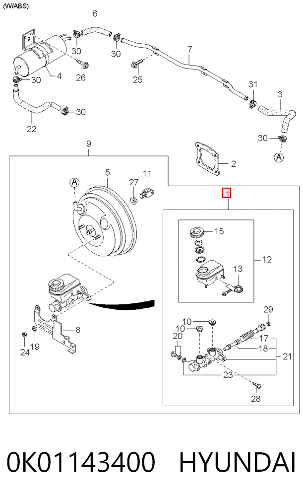 Купить C90307OEM Korea (oem) Главный тормозной цилиндр