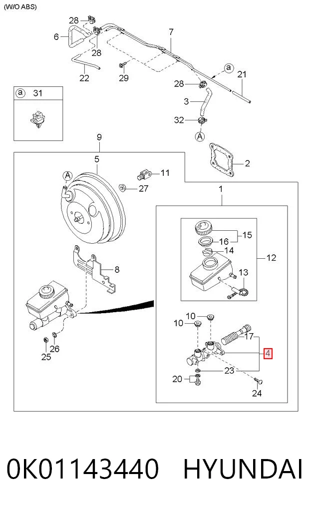 C90307OEM Korea (oem) Цилиндр тормозной, главный