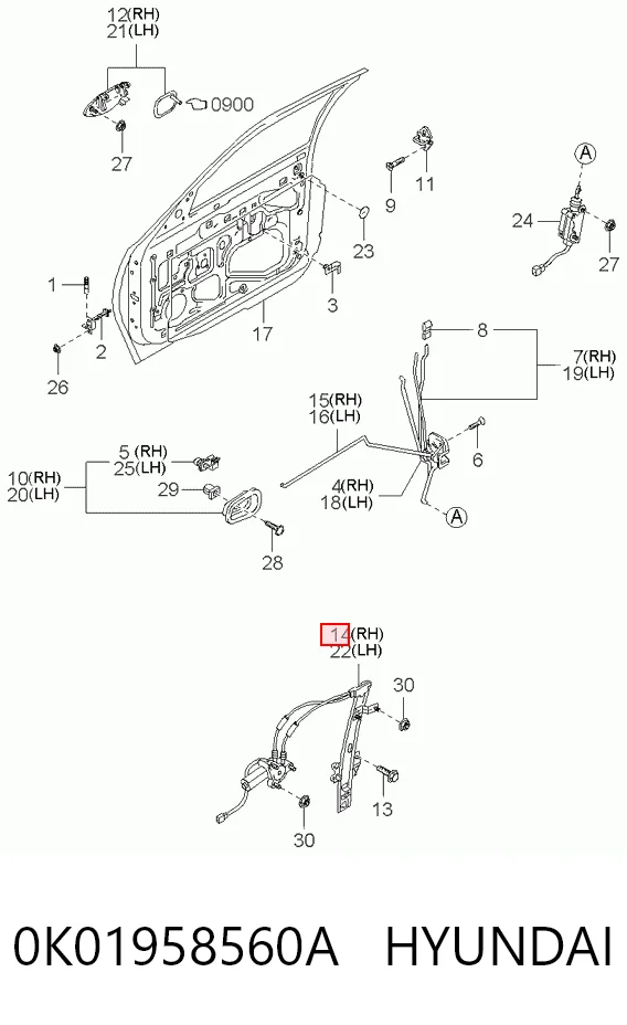 0K01958560A Hyundai/Kia