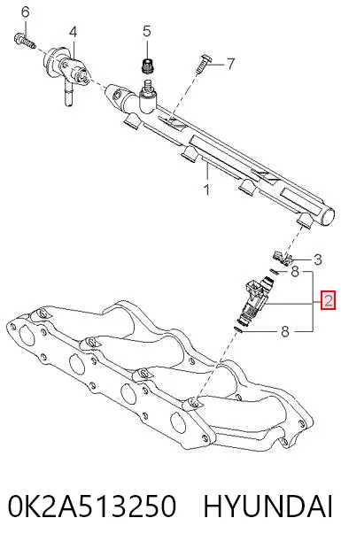 0K2A513250 Hyundai/Kia Топливные форсунки