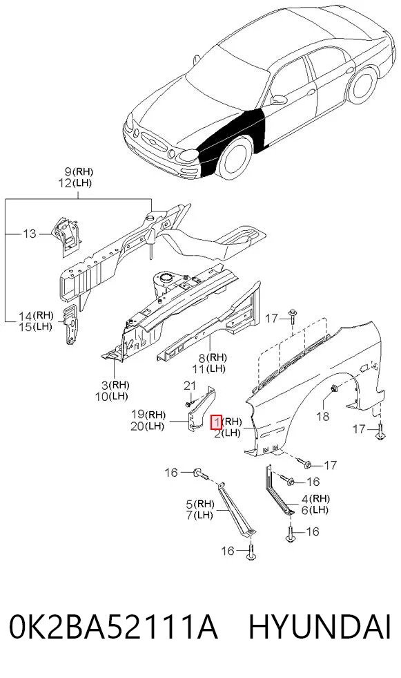 0K2BA52111A Hyundai/Kia