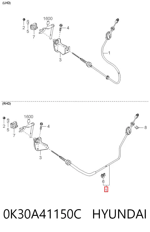 F60306OEM Korea (oem) Трос сцепления