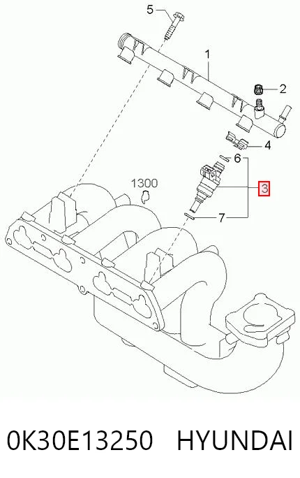 0K30E13250 Hyundai/Kia Топливные форсунки