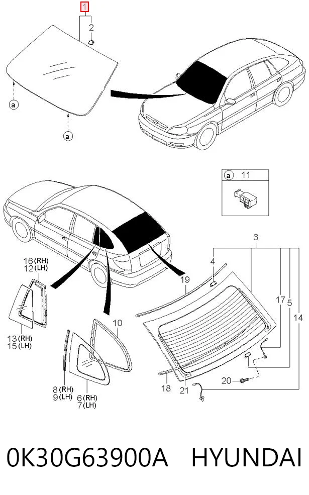 Автостекло на KIA Rio I DC