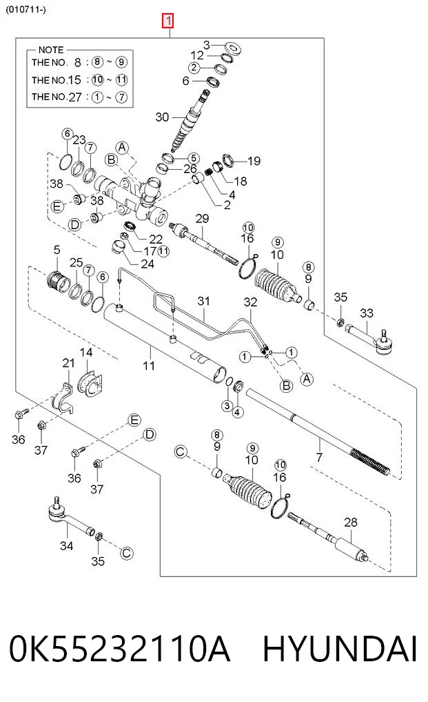 0K55232110A Hyundai/Kia Управление рулевое в сборе