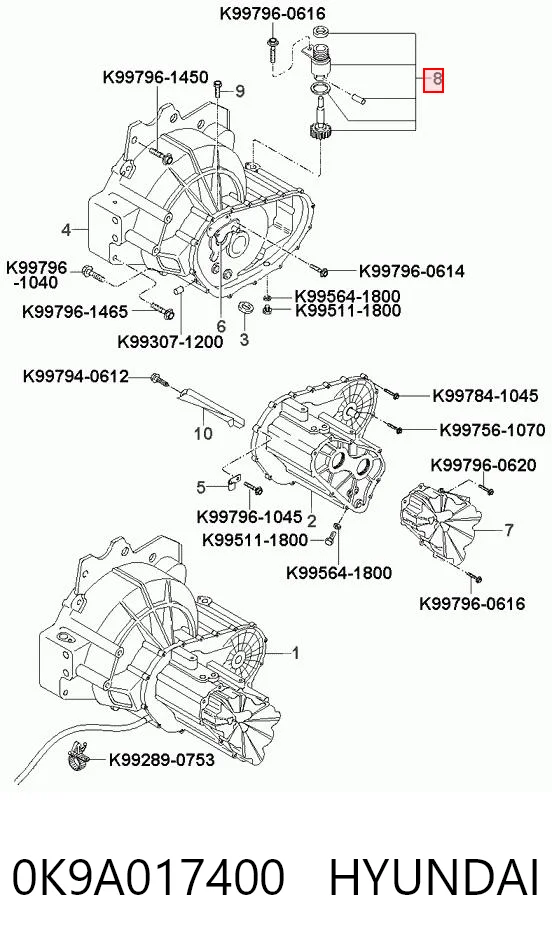 Трос привода спидометра KIA Clarus K9A