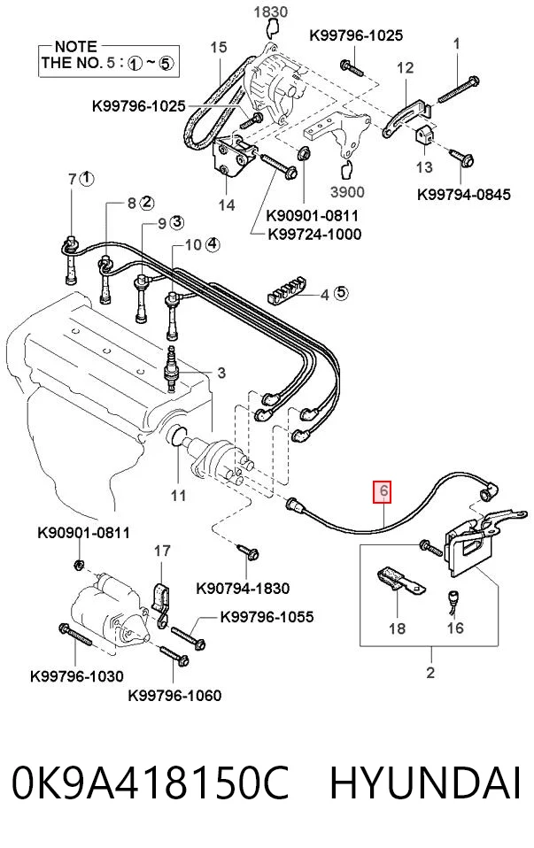 Высоковольтные провода 0K9A218140 Parts-Mall
