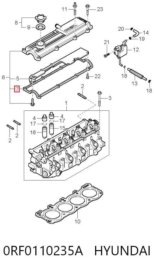 Прокладка клапанной крышки RF0110235 NIPPON MOTORS