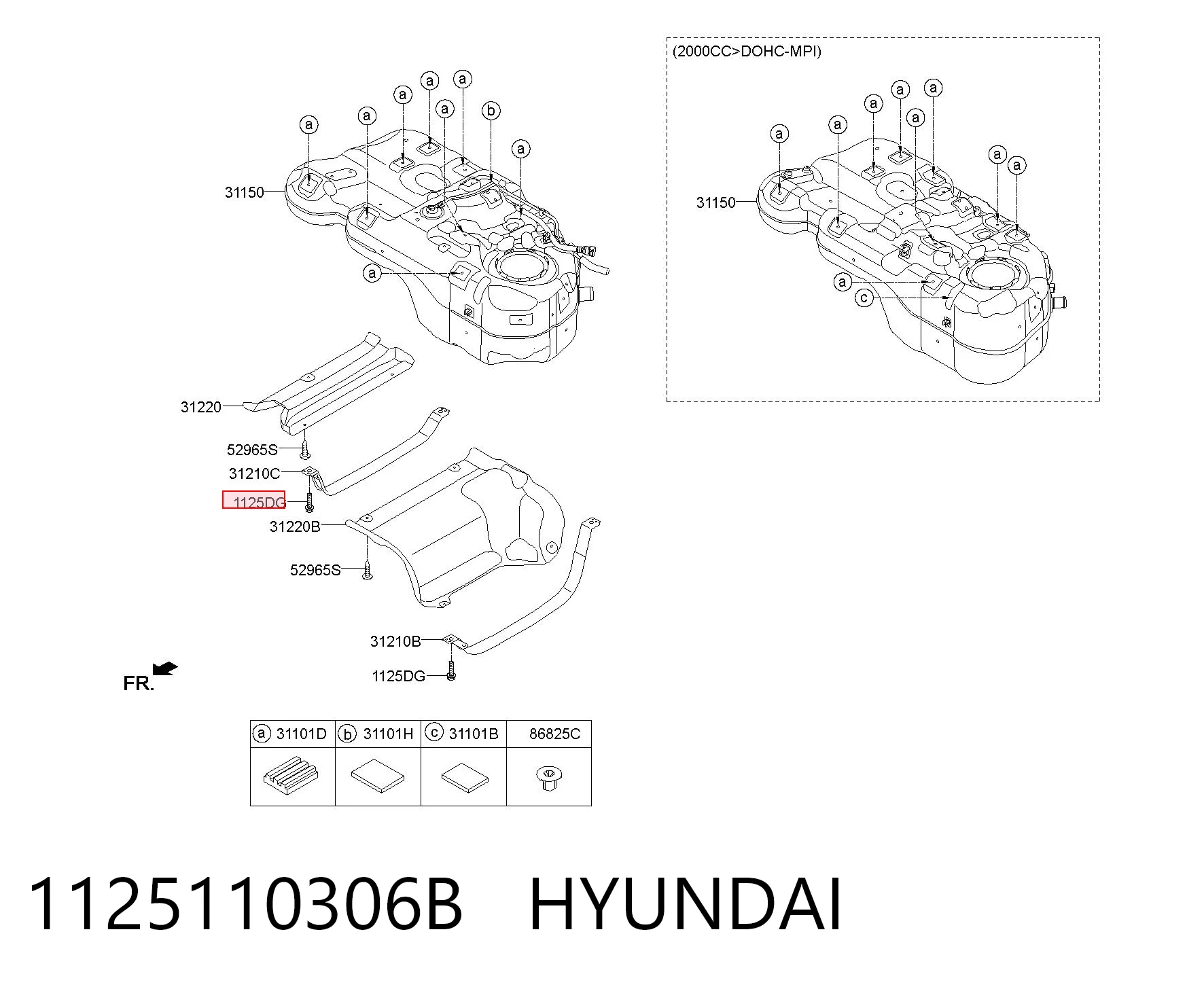 1125110306B Hyundai/Kia Болт (гайка) крепежа