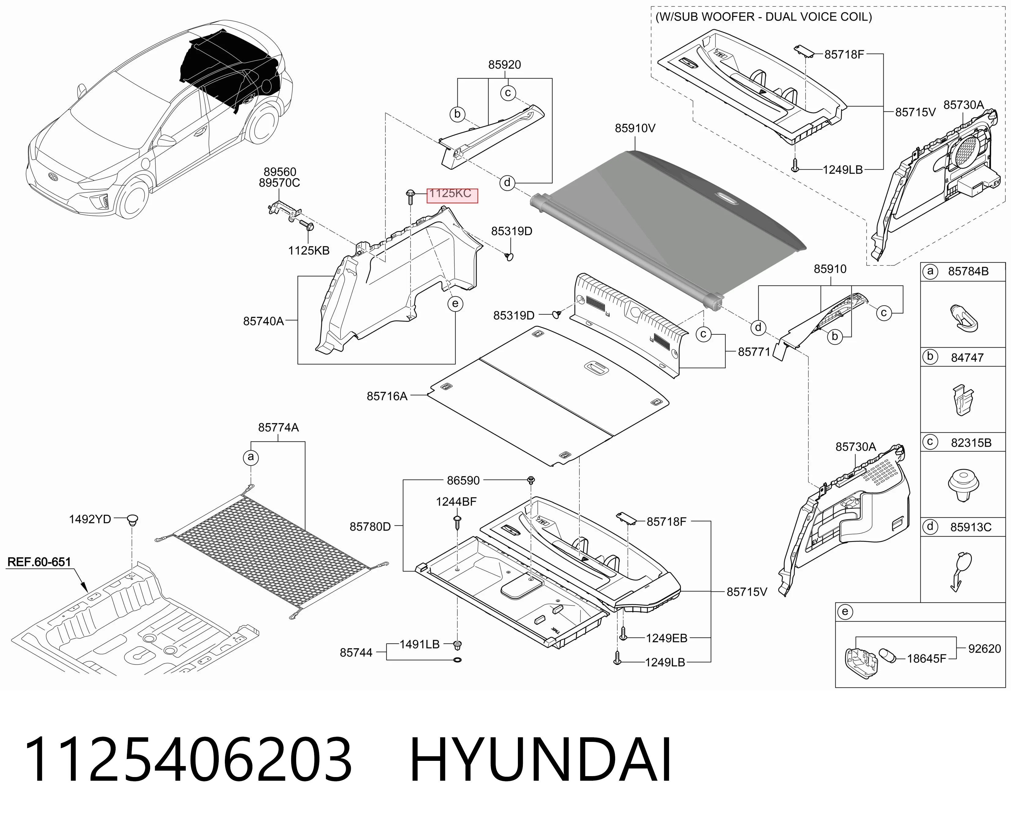 1125406203 Hyundai/Kia Болт (гайка) крепежа