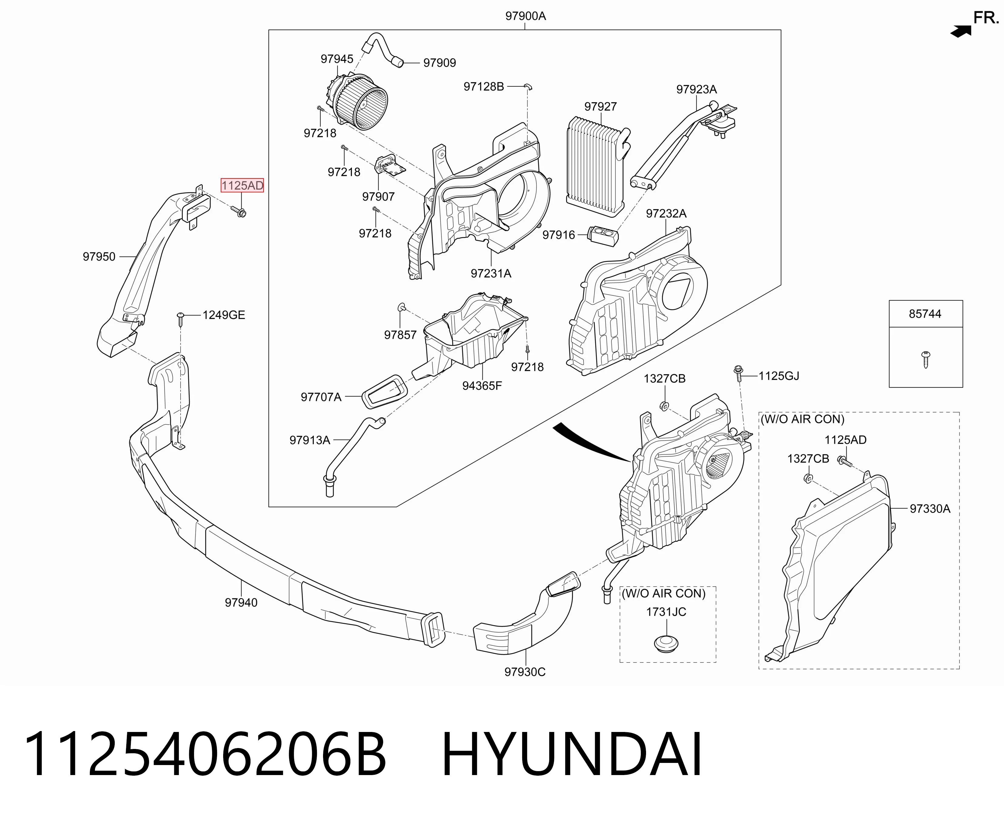 1125406206B Hyundai/Kia Болт (гайка) крепежа
