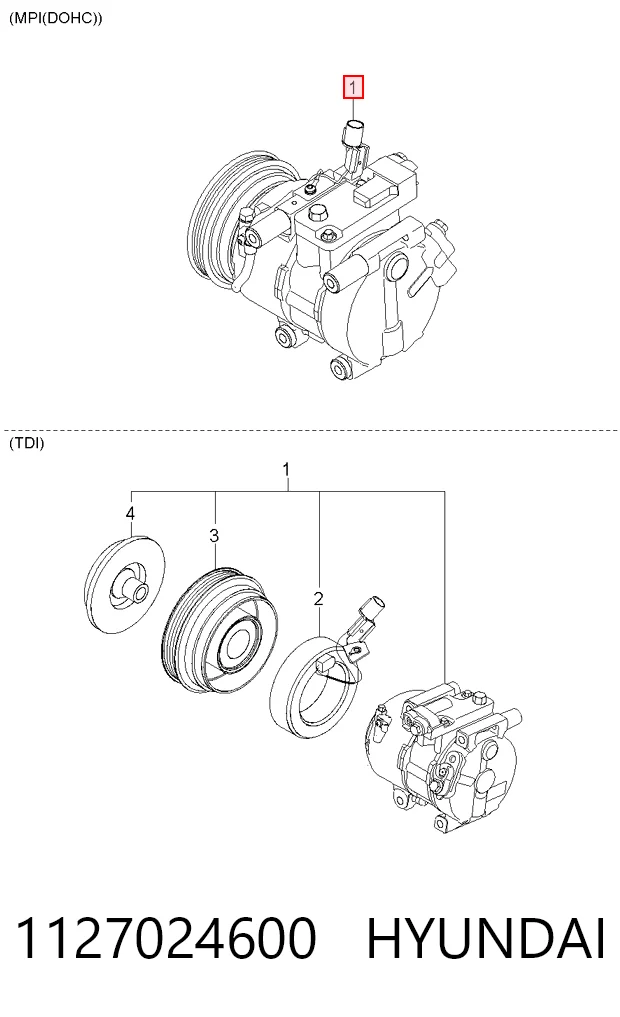 1127024600 Hyundai/Kia Компрессор хладагента