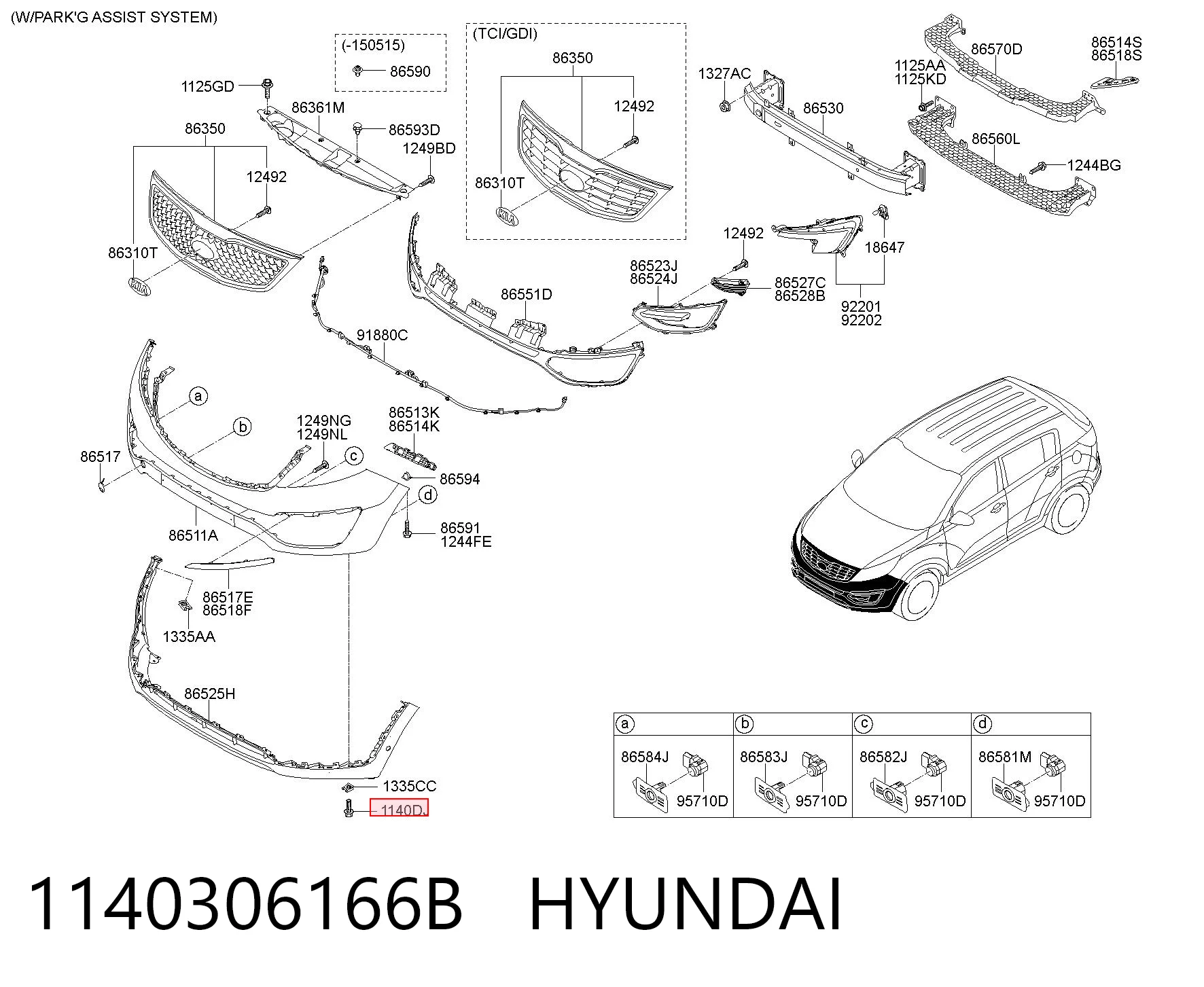 1140306166B Hyundai/Kia Болт