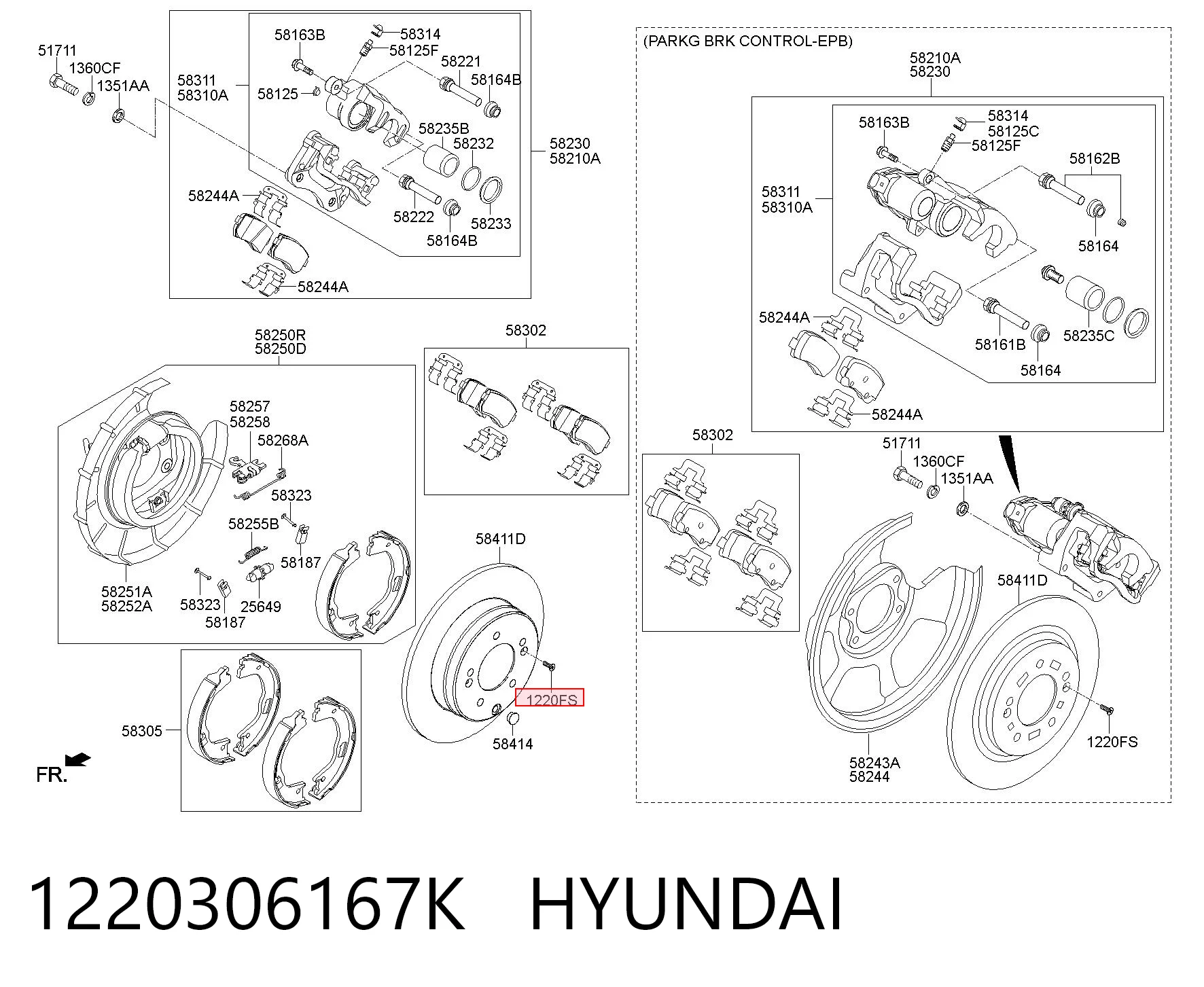 1220306167K Hyundai/Kia Болт (гайка) крепежа