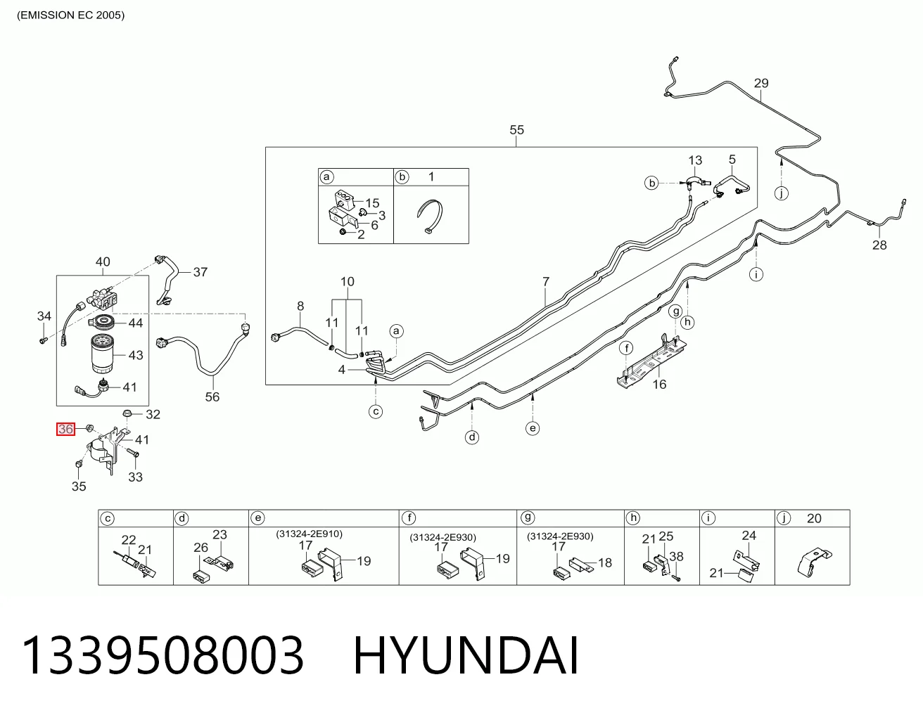 1339508003 Hyundai/Kia Болт (гайка) крепежа