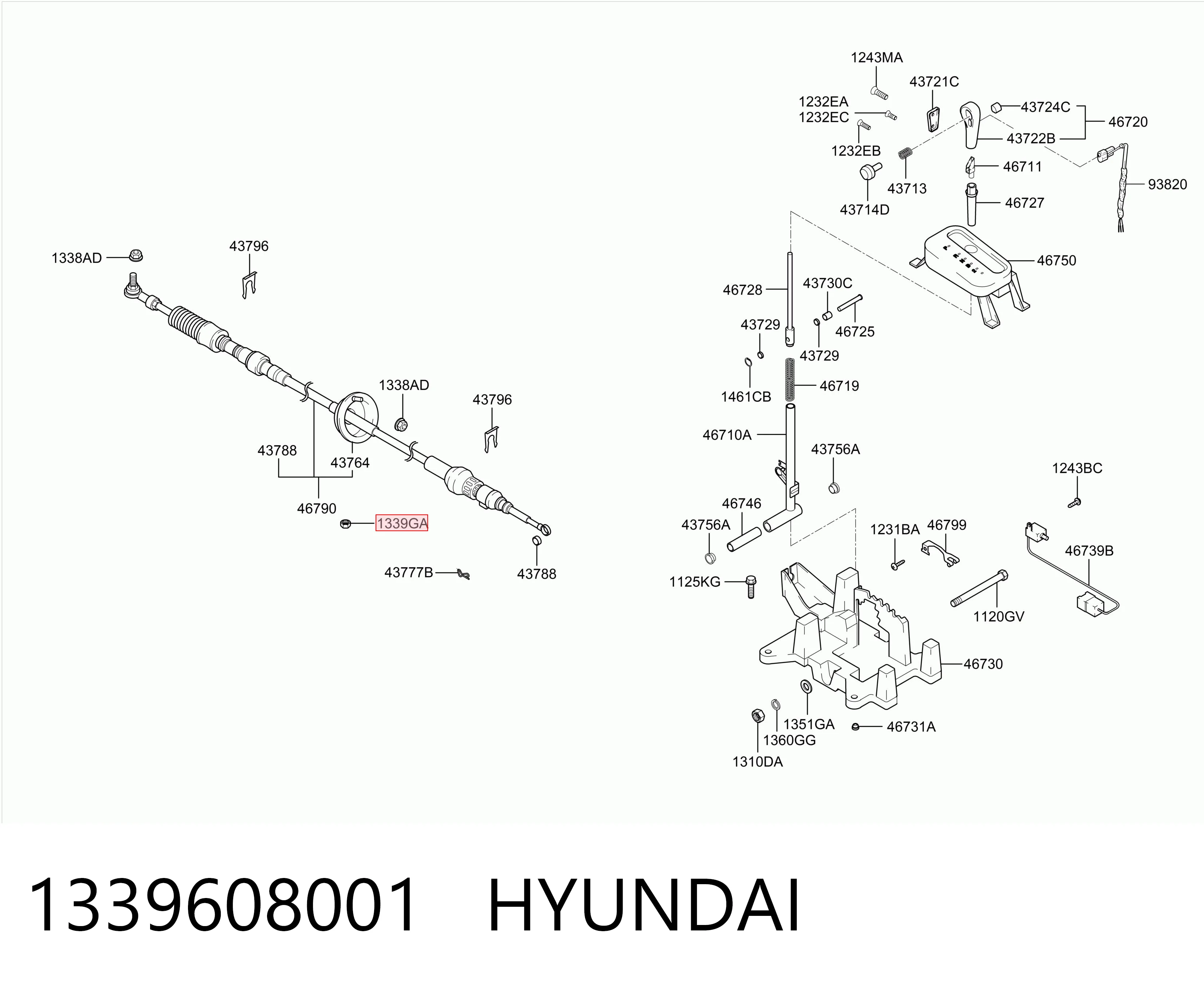 1339608001 Hyundai/Kia Болт (гайка) крепежа