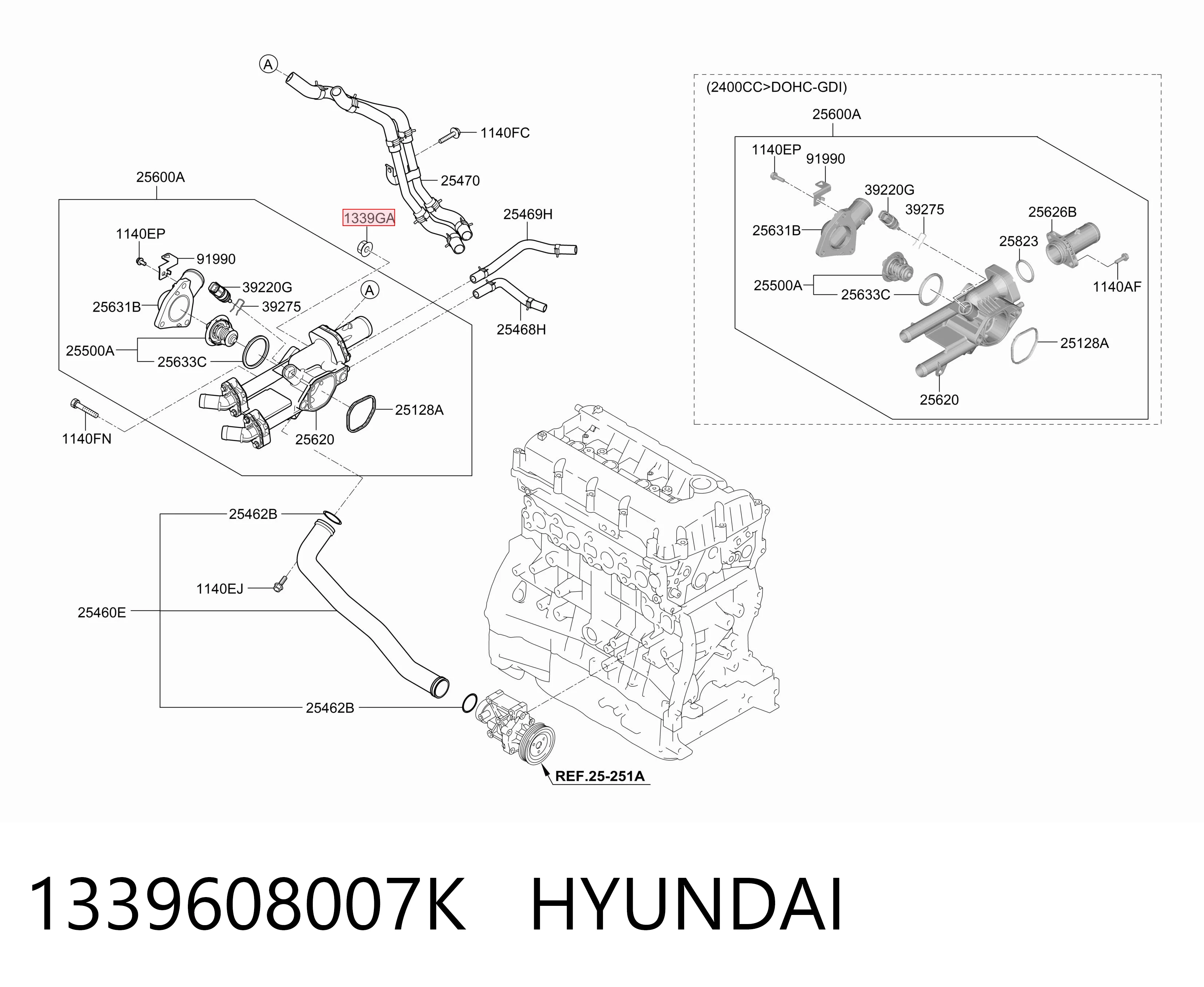 1339608007K Hyundai/Kia Болт (гайка) крепежа