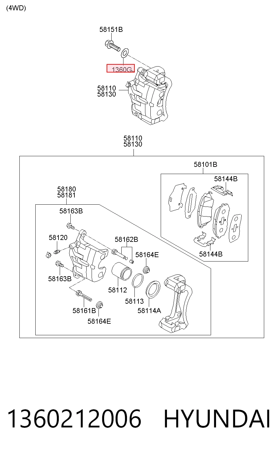 1360212006 Hyundai/Kia Колодки передние
