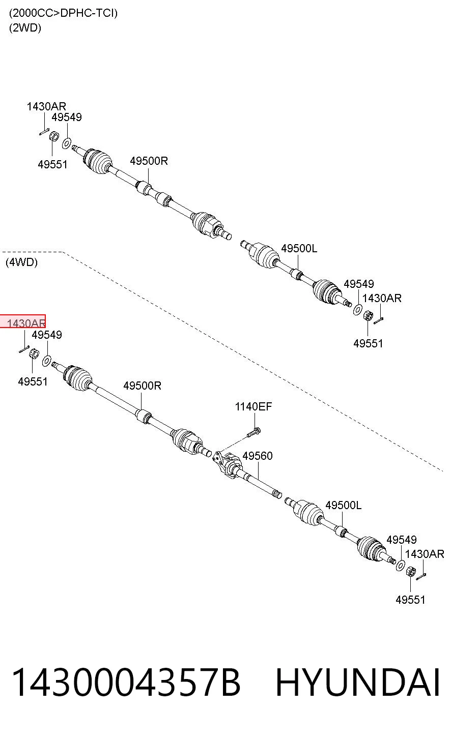 1430004357B Hyundai/Kia Подшипник ступицы передней