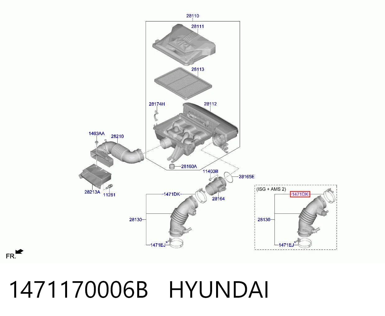 1471170006B Hyundai/Kia Хомут стяжной металлический, универсальный