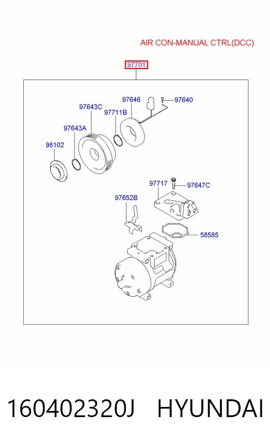 160402320J Hyundai/Kia Компрессор хладагента