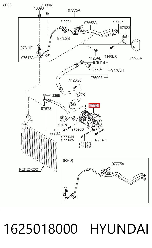 1625018000 Hyundai/Kia Компрессор хладагента