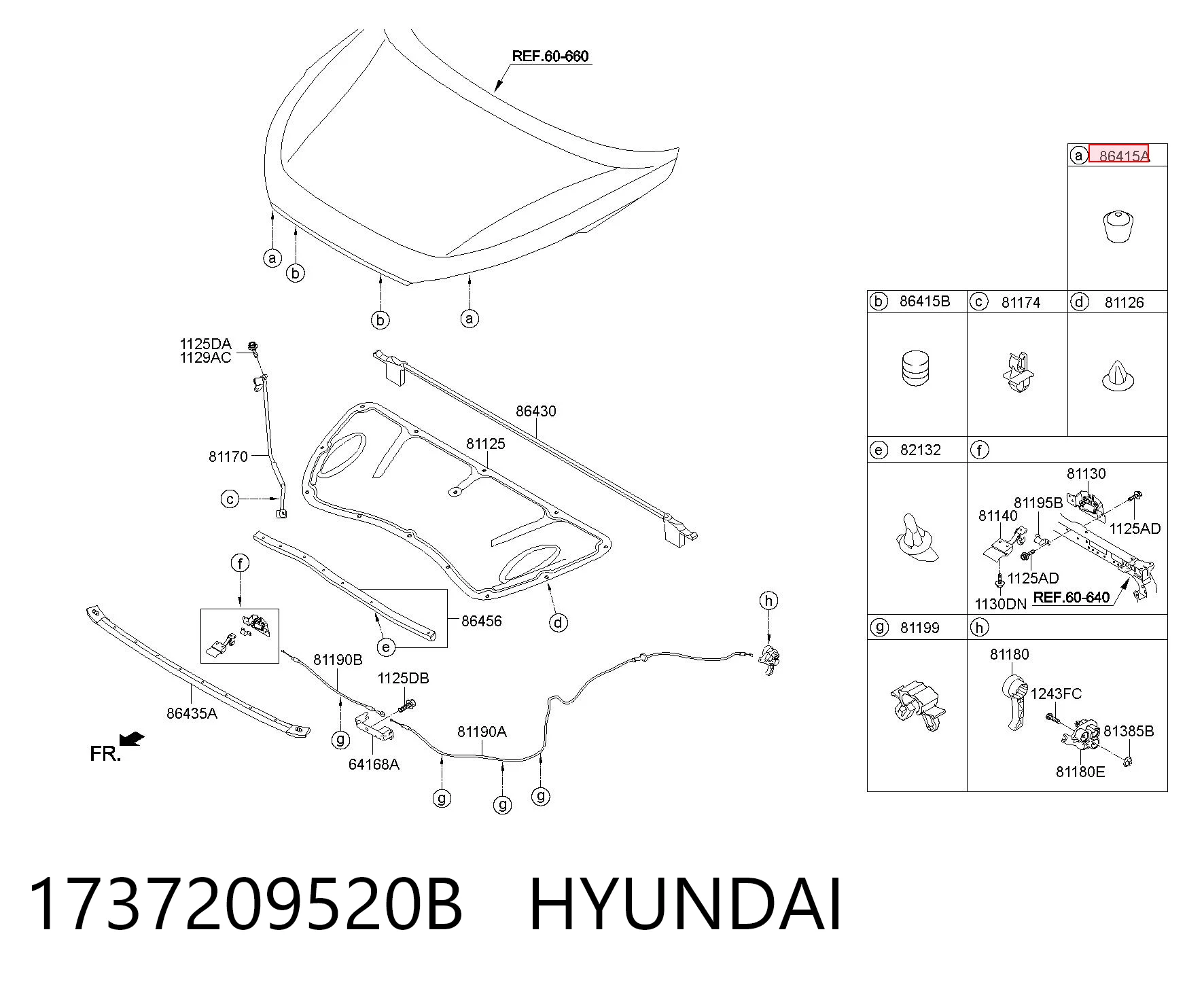 1737209520B Hyundai/Kia Буфер/отбойник капота