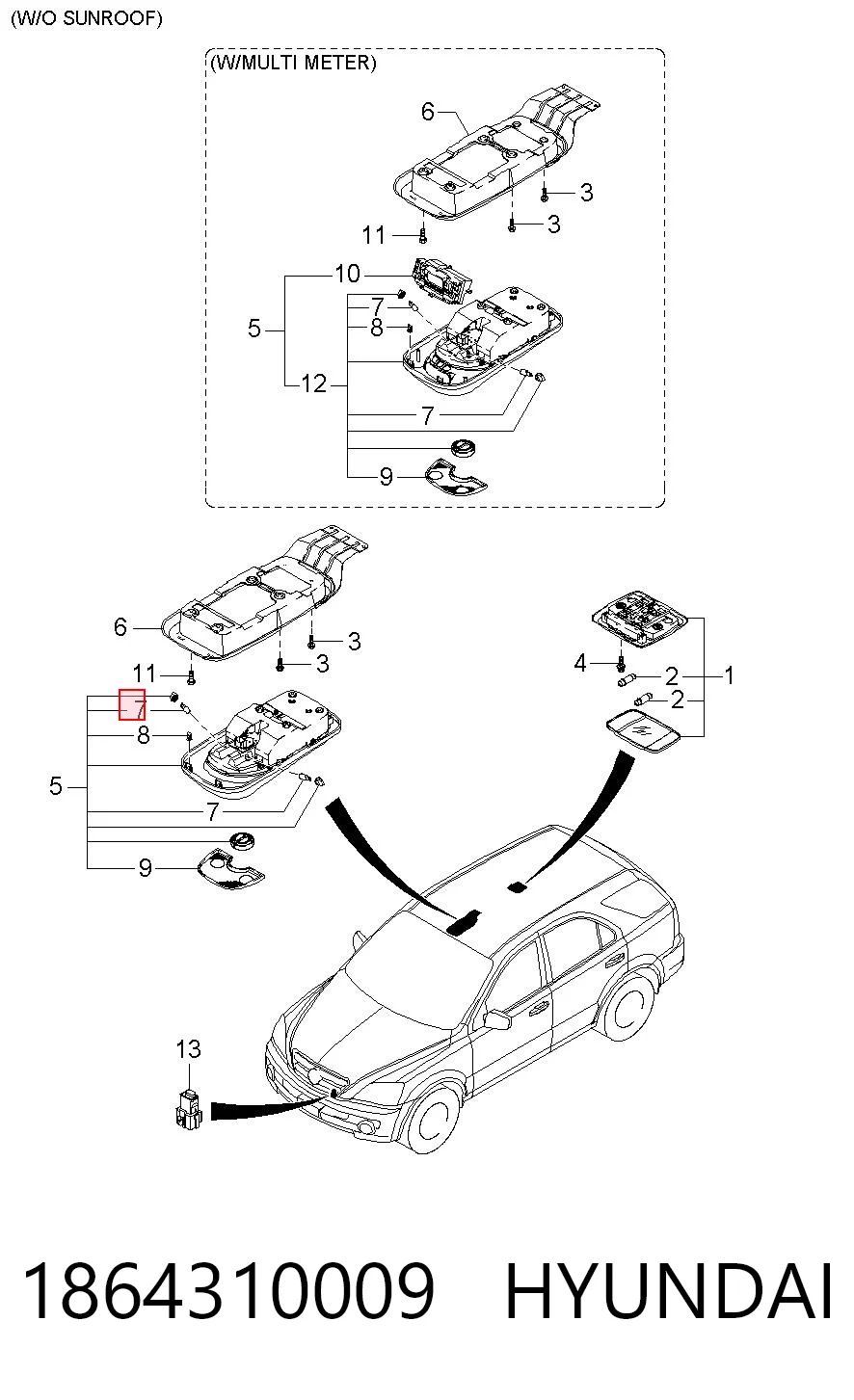 1864310009 Hyundai/Kia Фонарь освещения номера