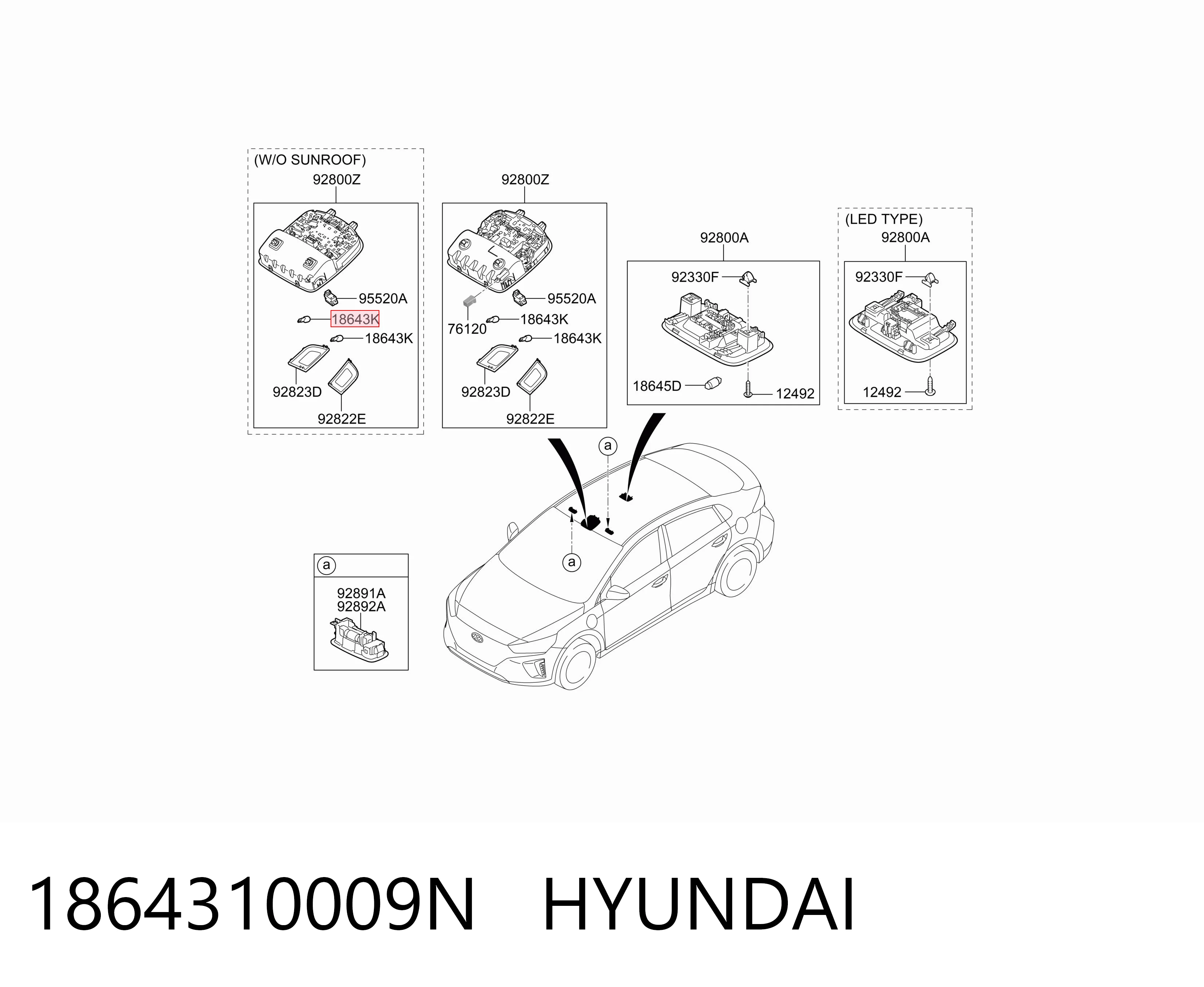 1864310009N Hyundai/Kia Фонарь освещения номера