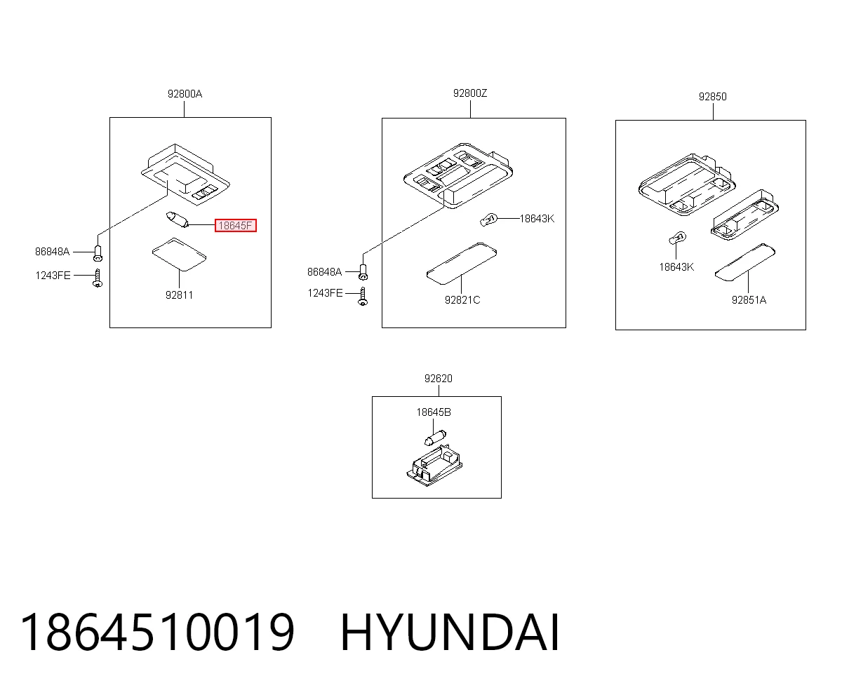 1864510019 Hyundai/Kia Фонарь освещения номера