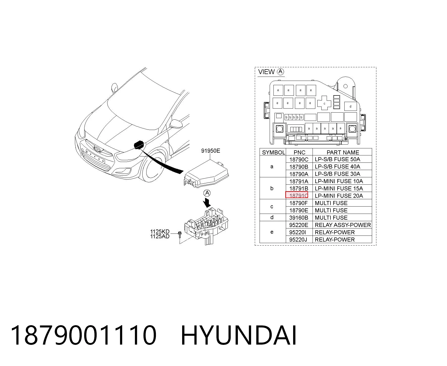1879001110 Hyundai/Kia Предохранители электрических цепей