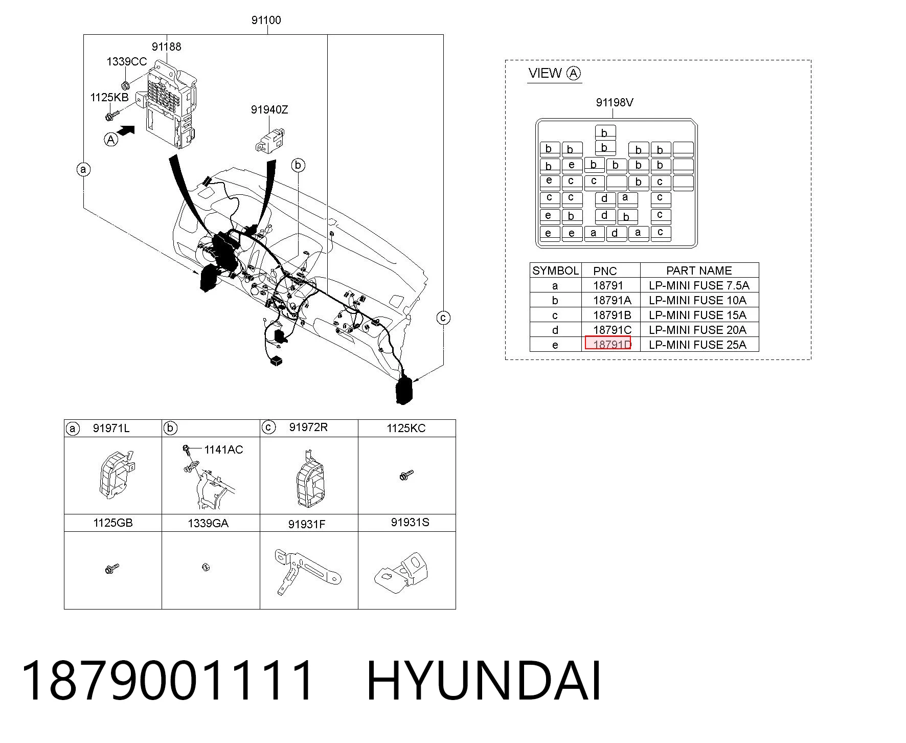 1879001111 Hyundai/Kia Предохранители электрических цепей