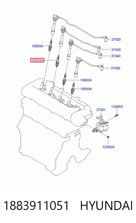 1883911051 Hyundai/Kia Свечи зажигания