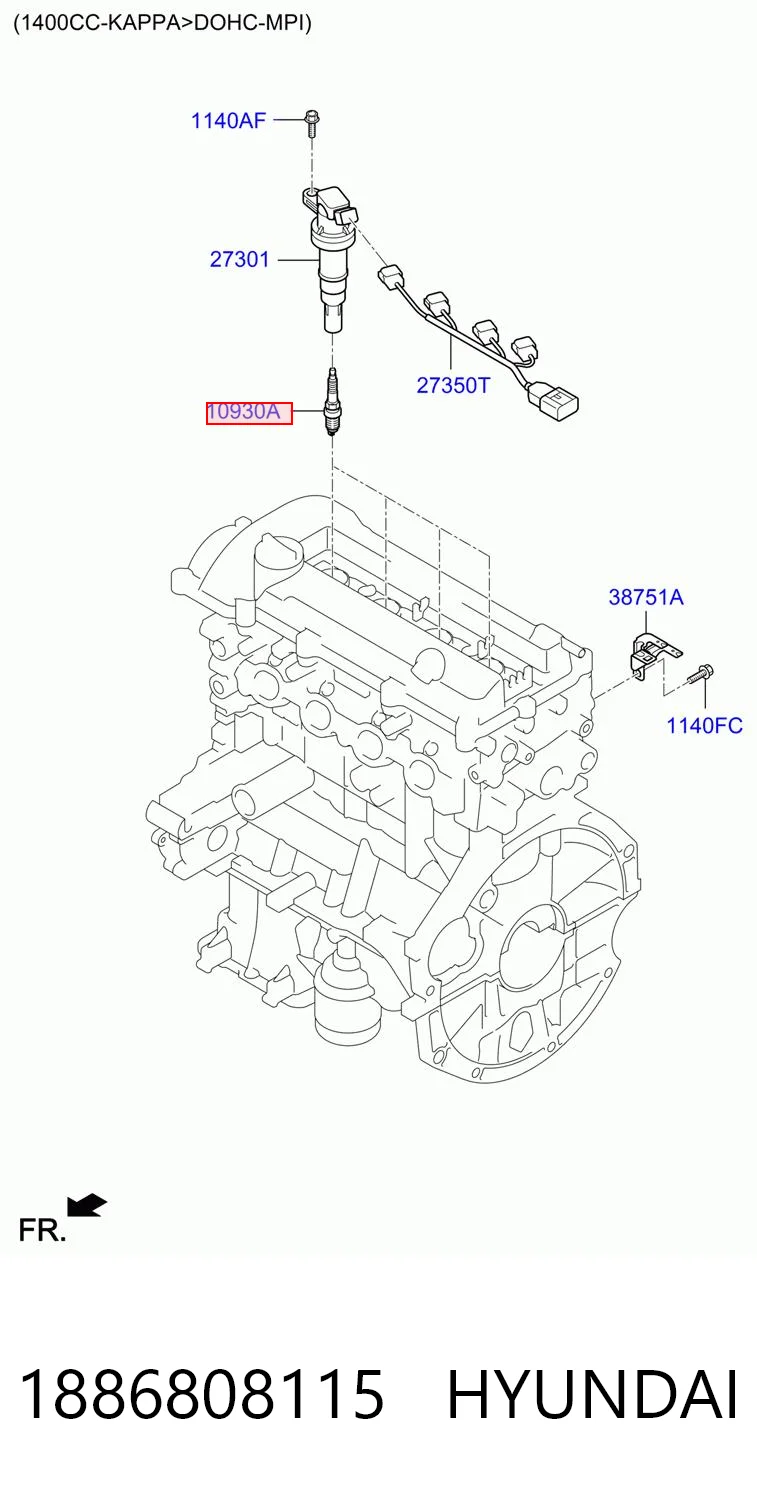 1886808115 Hyundai/Kia Свечи зажигания