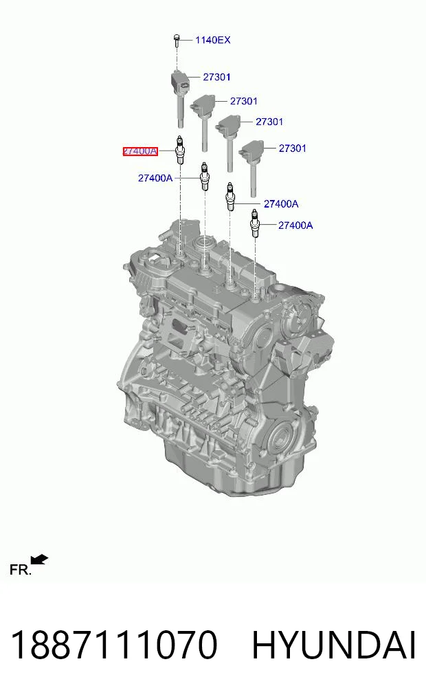1887111070 Hyundai/Kia Свечи зажигания