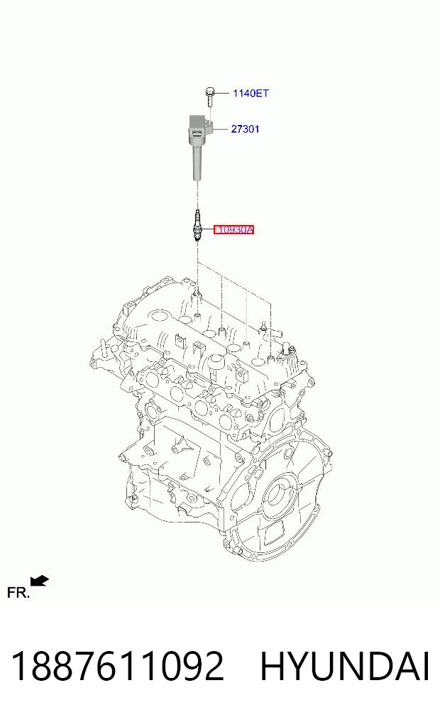 1887611092 Hyundai/Kia Свечи зажигания