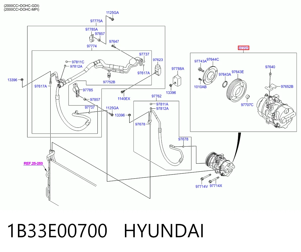 1B33E00700 Hyundai/Kia Компрессор хладагента