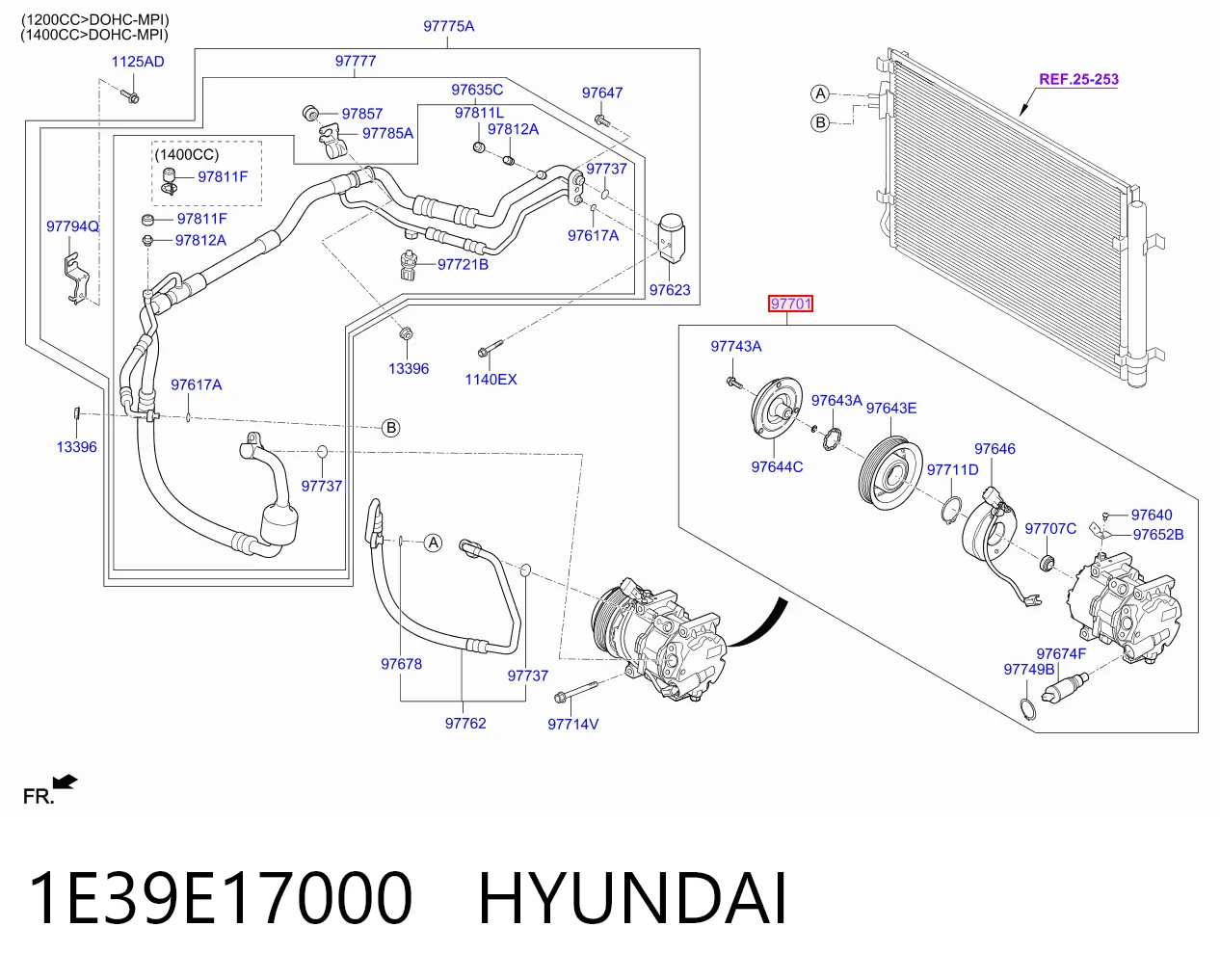 1E39E17000 Hyundai/Kia Компрессор хладагента