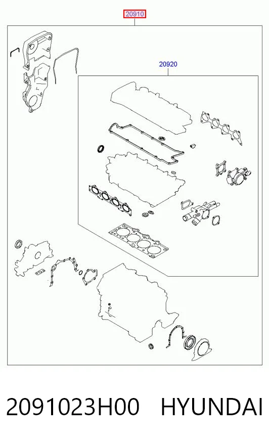 2091023H00 DYG Комплект прокладок на двигатель